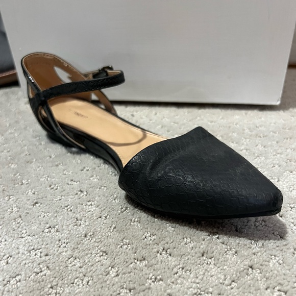 Black Express d’orsay flats with ankle strap, size 6 - Picture 4 of 7